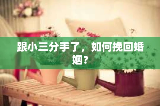跟小三分手了，如何挽回婚姻？
