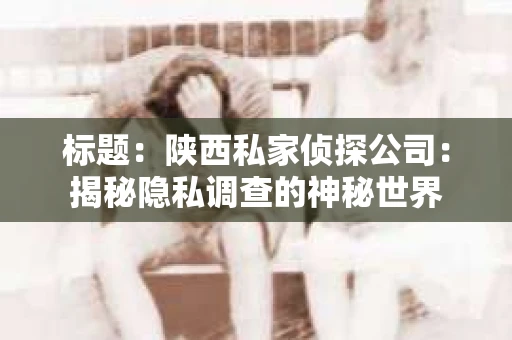 标题：陕西私家侦探公司：揭秘隐私调查的神秘世界