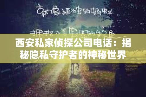西安私家侦探公司电话：揭秘隐私守护者的神秘世界