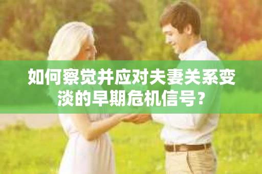 如何察觉并应对夫妻关系变淡的早期危机信号？